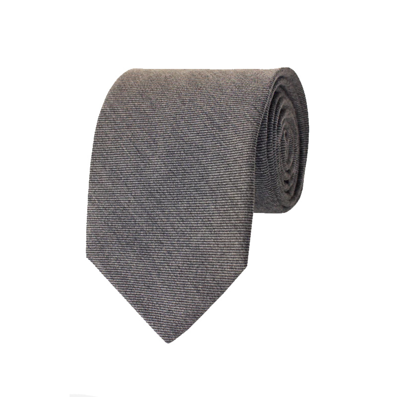 Gitman Grey Woven Twill Silk and Wool Neck Tie
