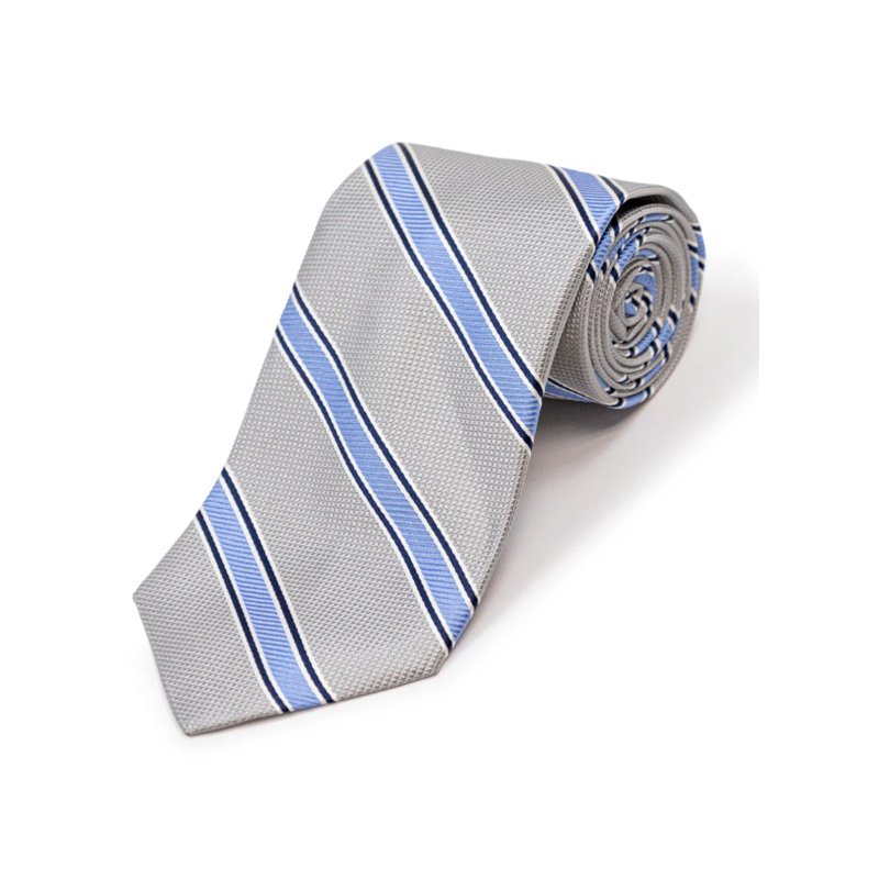 Gitman Grey University Stripe Silk Tie