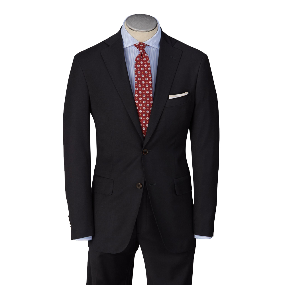 Hardwick Modern Fit Black Wrinkle Resistant Wool Dress Suit