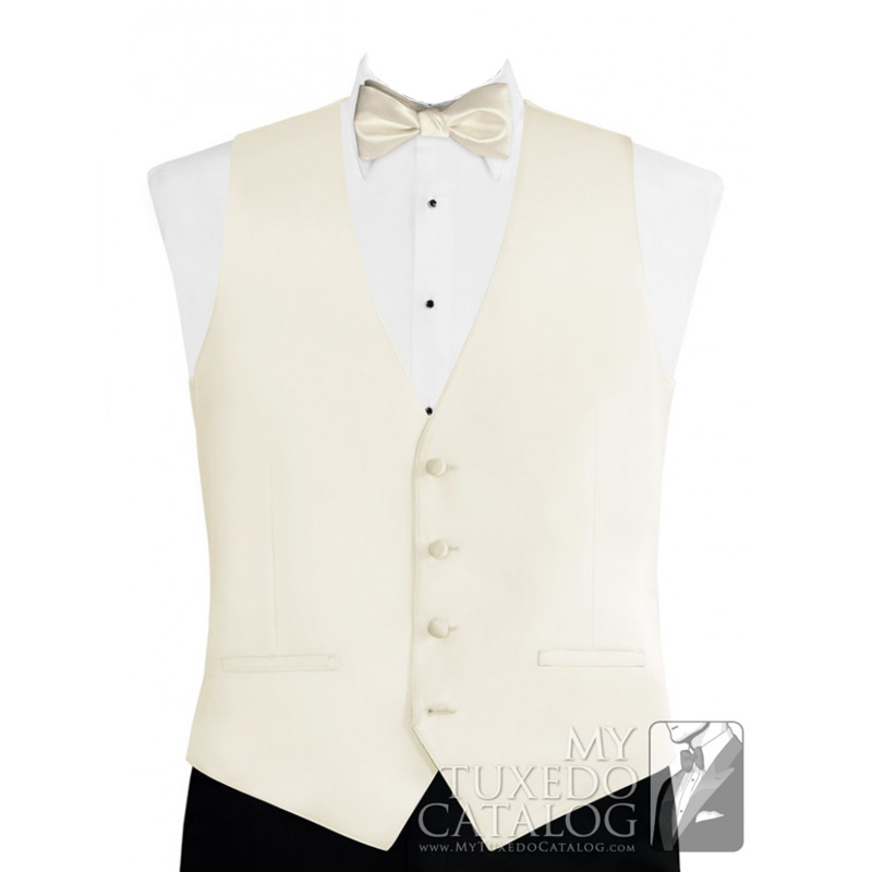 Ivory Modern Solid Tuxedo Vest
