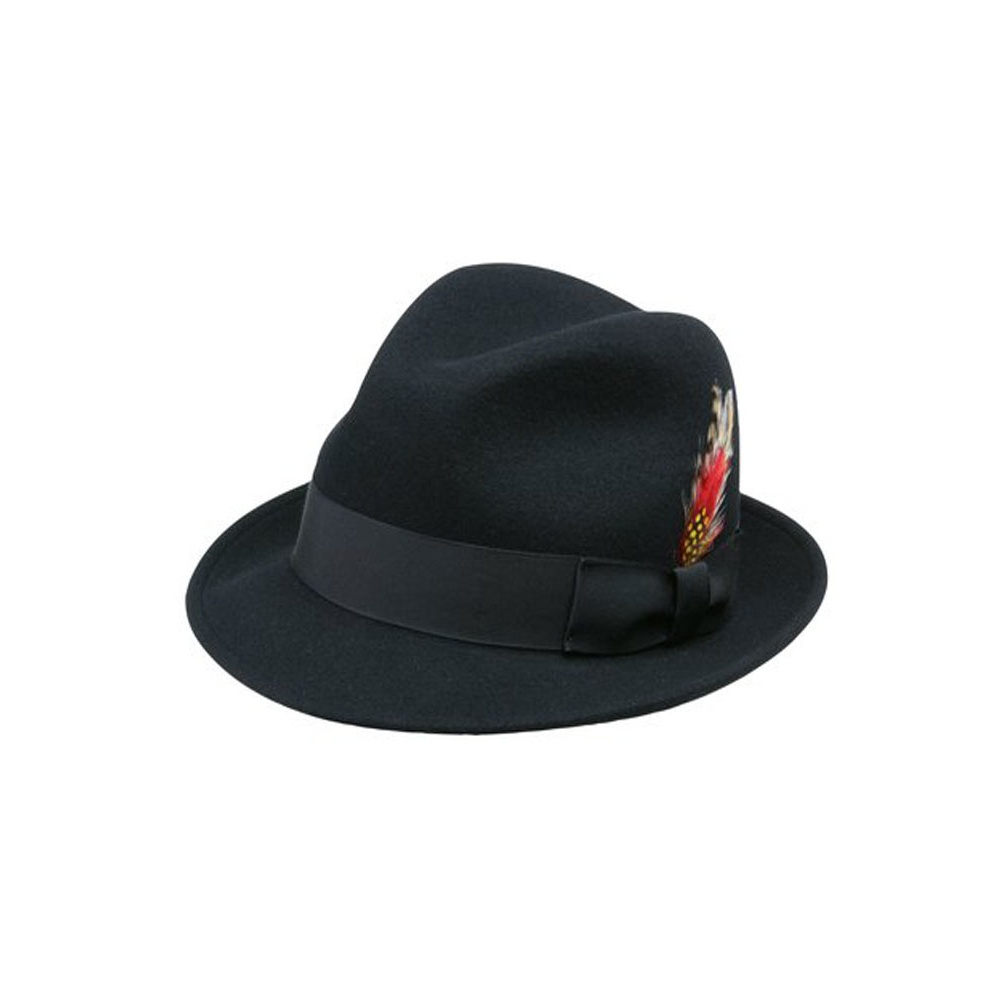Deluxe Jake Crushable Pinchfront Fedora Hat in Black