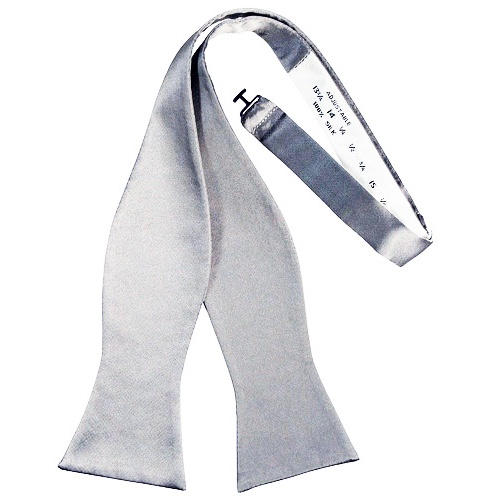 Silk Platinum Self Bow Tie - Click Image to Close