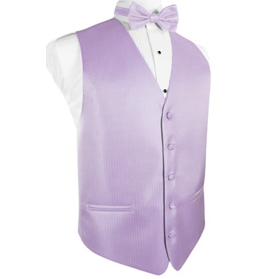 Lavender Herringbone Tuxedo Vest