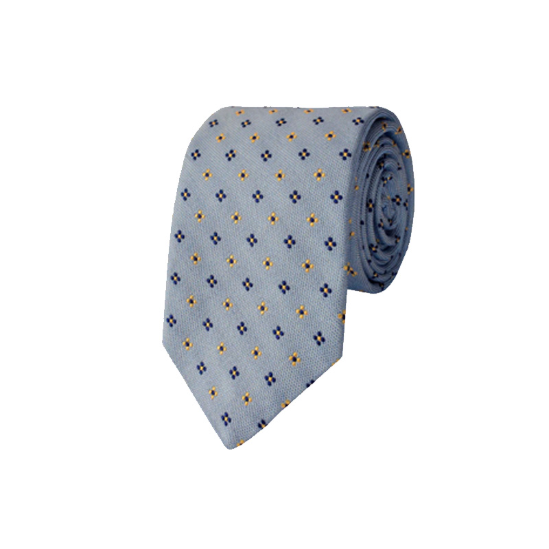 Gitman Blue Woven Neat Silk and Cotton Neck Tie