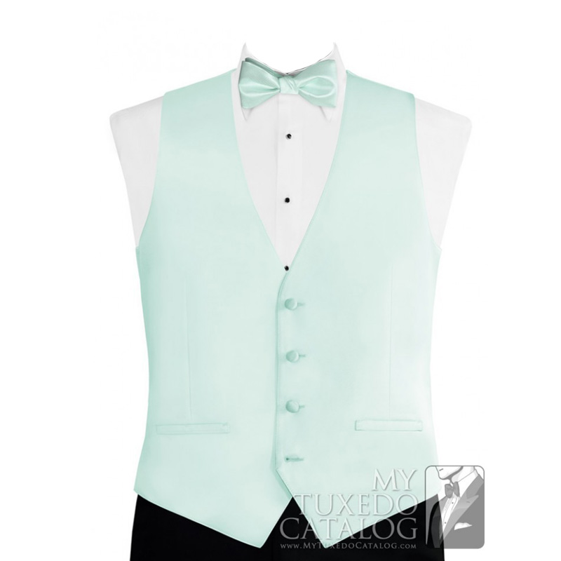 Light Mint Modern Solid Tuxedo Vest