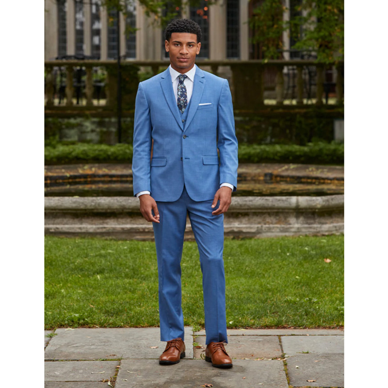 Men's Marine Blue Sharkskin Suit