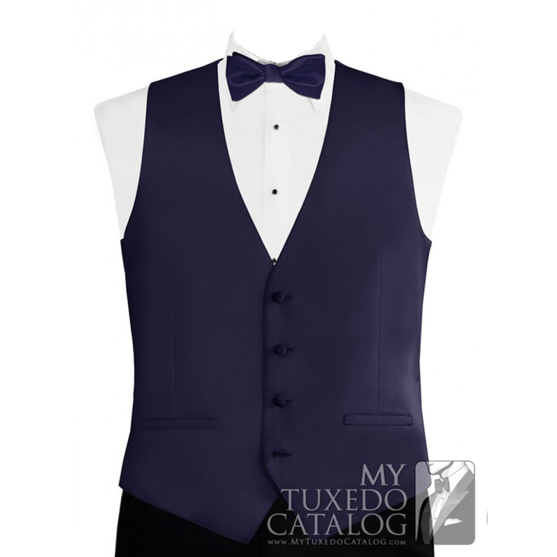 Marine Blue Modern Solid Tuxedo Vest