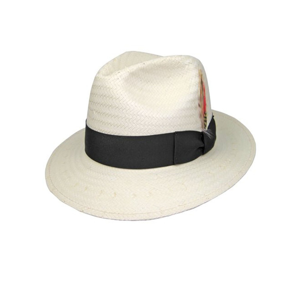 Deluxe Miami Lite Straw Fedora Hat in Natural Cream