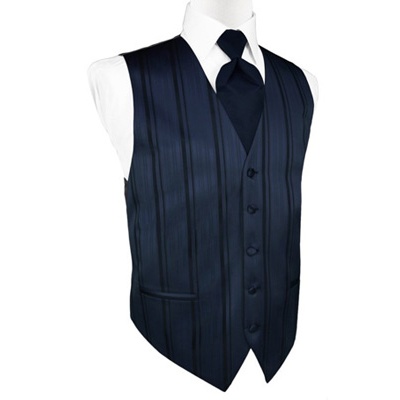 Midnight Blue Striped Satin Tuxedo Vest [SSMIDV] - $99.00 : EZ Tuxedo ...