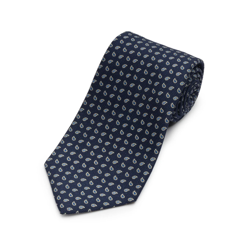 Gitman Navy Printed Neat Silk Tie