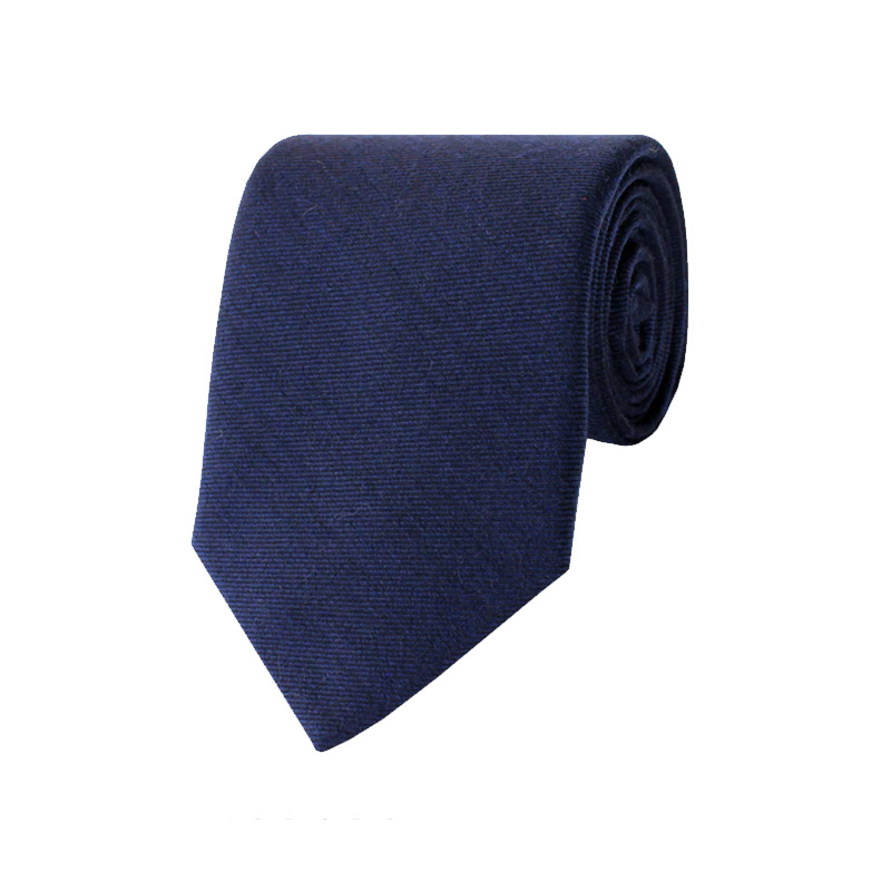 Gitman Navy Woven Twill Silk and Wool Neck Tie
