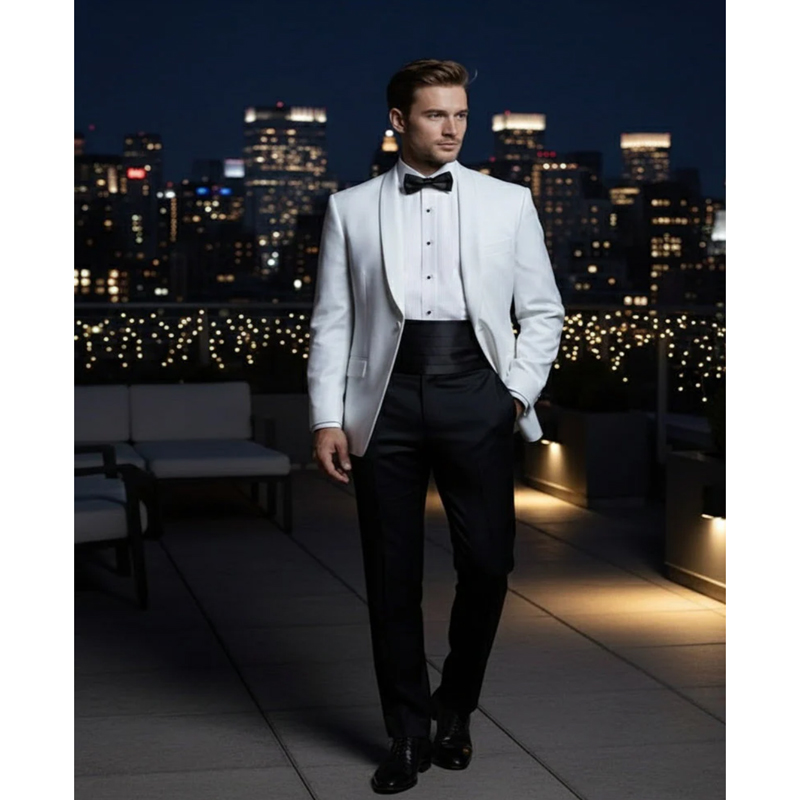 Basic White Dinner Jacket in Standard Fit or Slim Fit