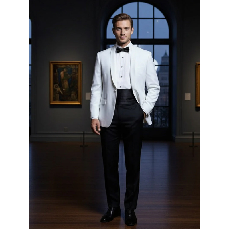 White Elite Dinner Jacket in Standard Fit or Slim Fit