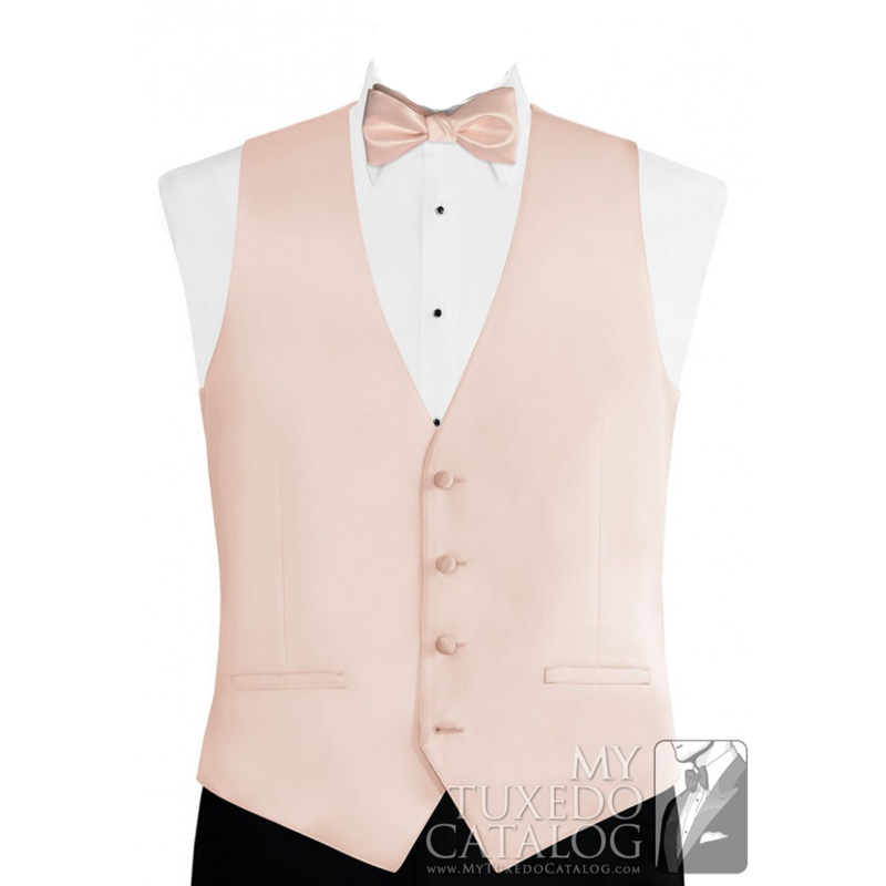 Petal Pink Modern Solid Tuxedo Vest