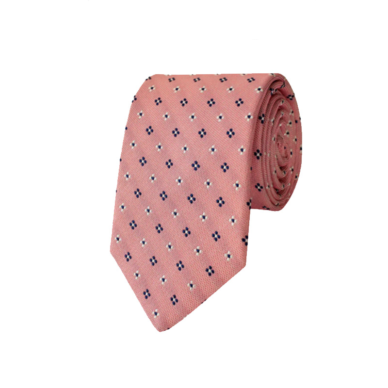 Gitman Pink Woven Neat Silk and Cotton Neck Tie