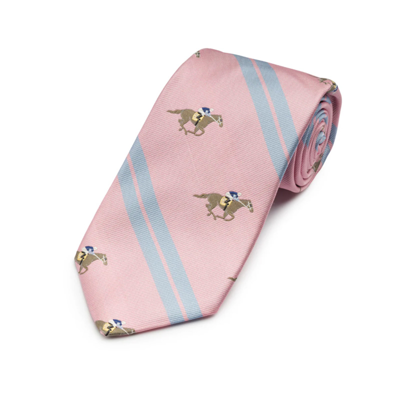 Gitman Pink Racing Stripe Silk Tie