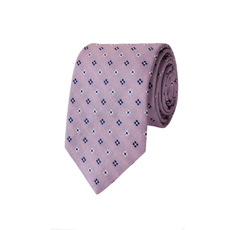 Gitman Lavender Woven Neat Silk and Cotton Neck Tie