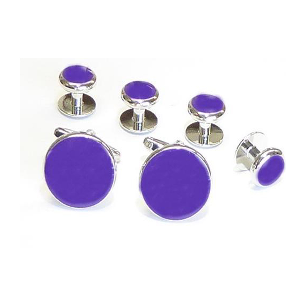 Purple Tuxedo Cufflinks and Studs