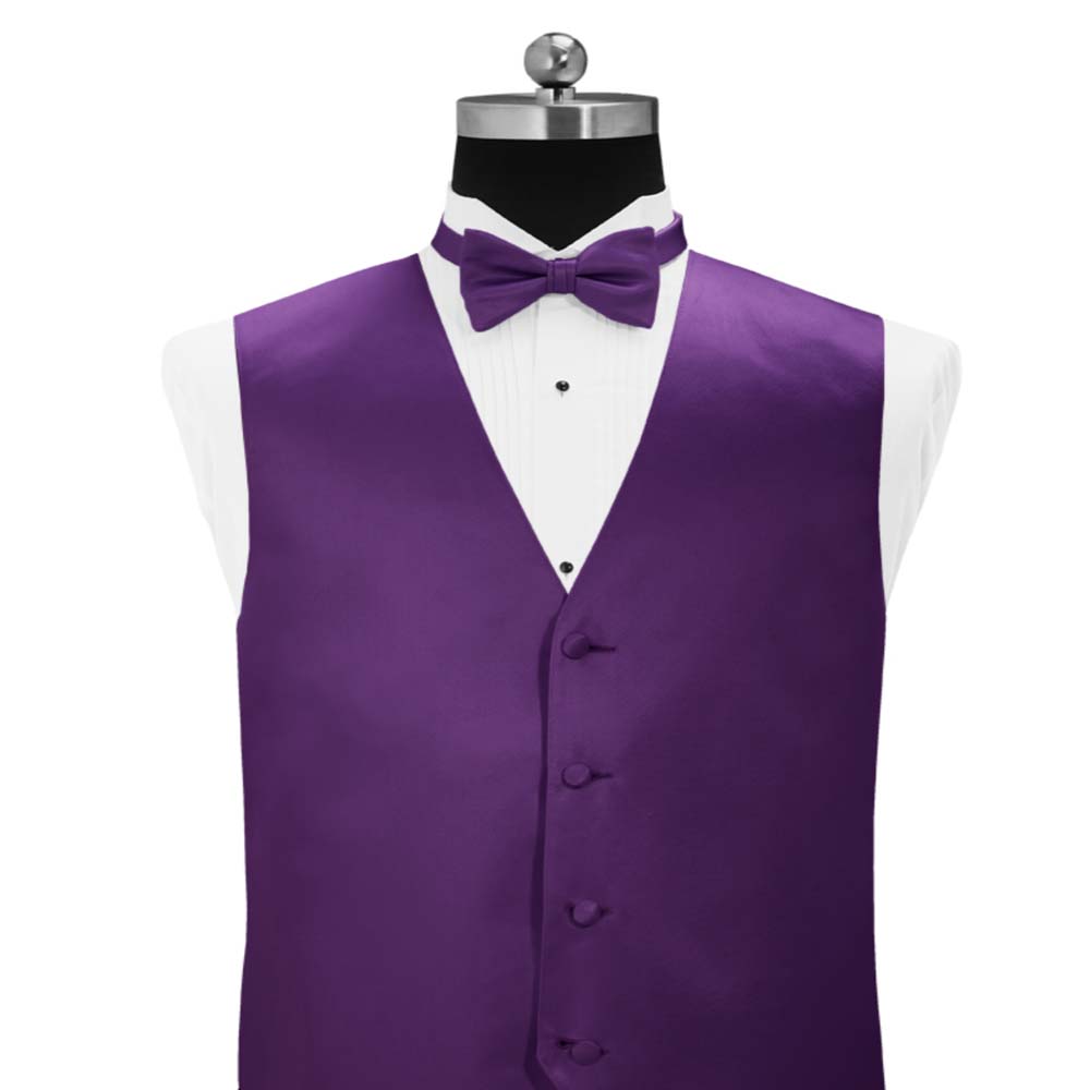 Purple Simply Solid Tuxedo Vest