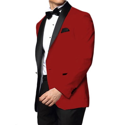 Red and Black Skyfall Tuxedo by Michael Craig