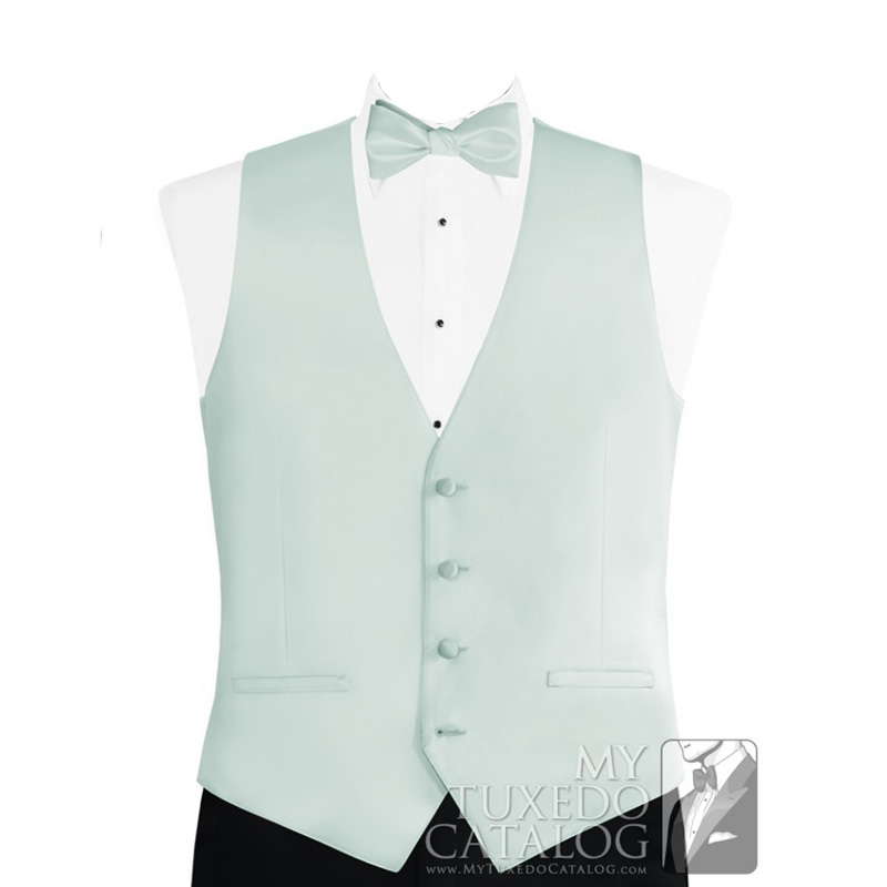 Sea Glass Modern Solid Tuxedo Vest