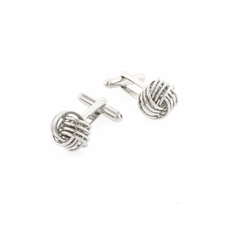 Silver Tone Loose Knot Cufflinks
