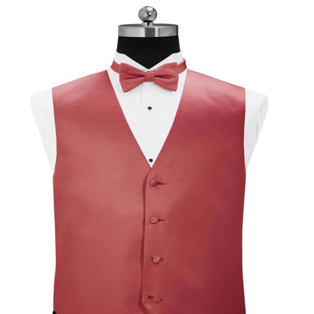 Sunset Coral Simply Solid Tuxedo Vest