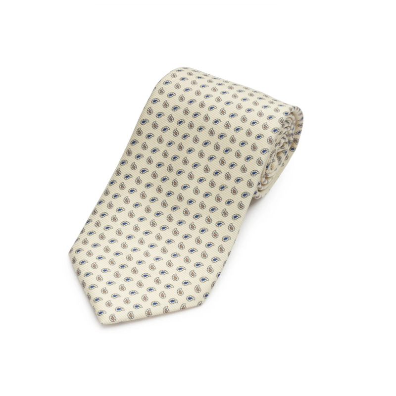Gitman Tan Printed Neat Silk Tie