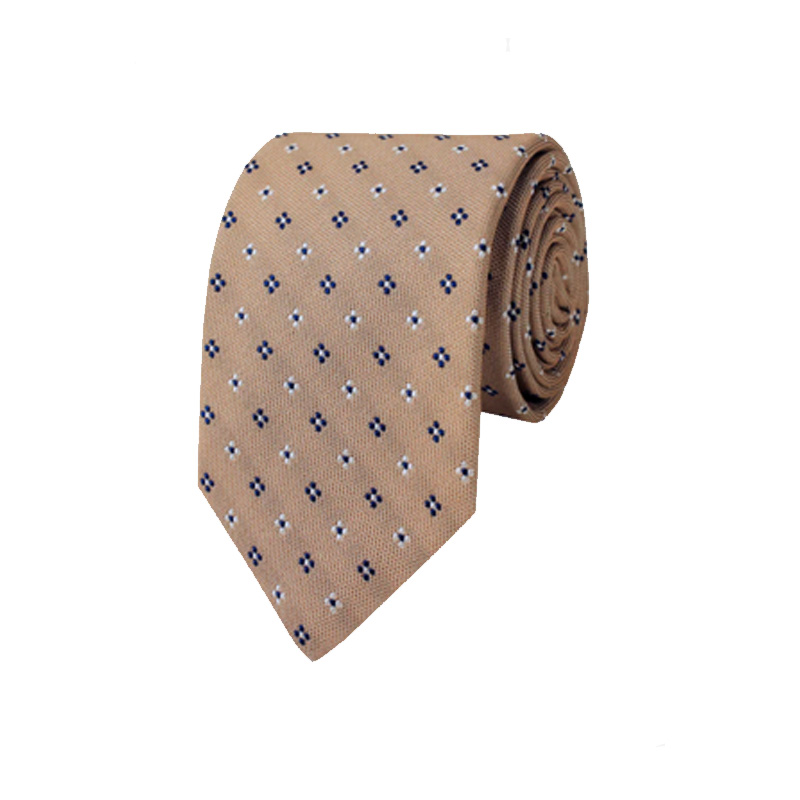 Gitman Tan Woven Neat Silk and Cotton Neck Tie