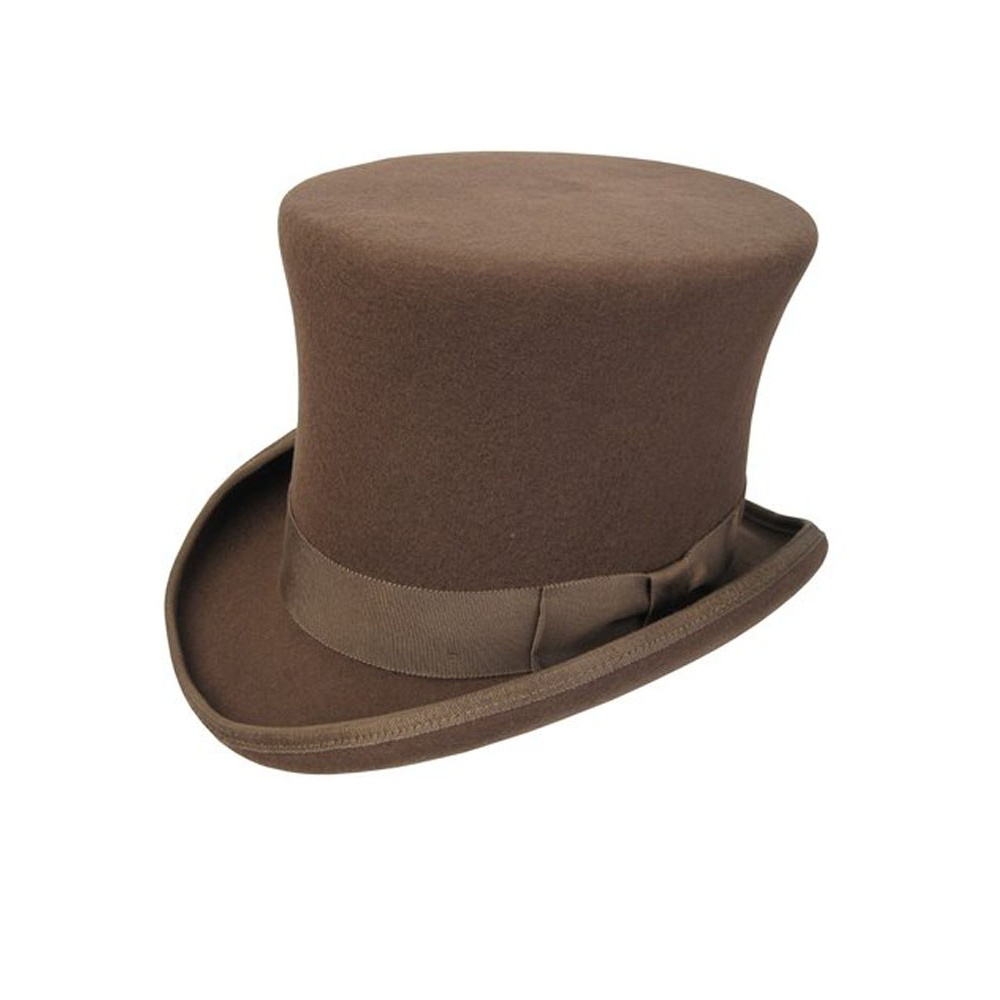 Victorian Squire Tall Top Hat in Pecan