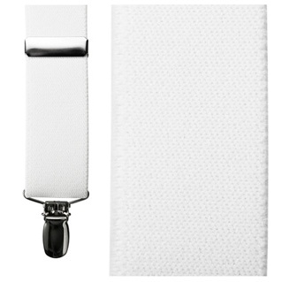 White Elastic Clip Suspenders