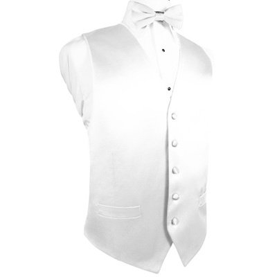 White Premium Silk Tuxedo Vest
