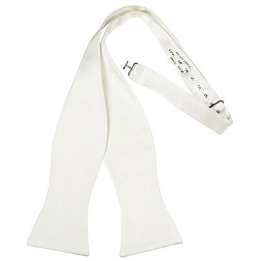 Silk White Self Bow Tie