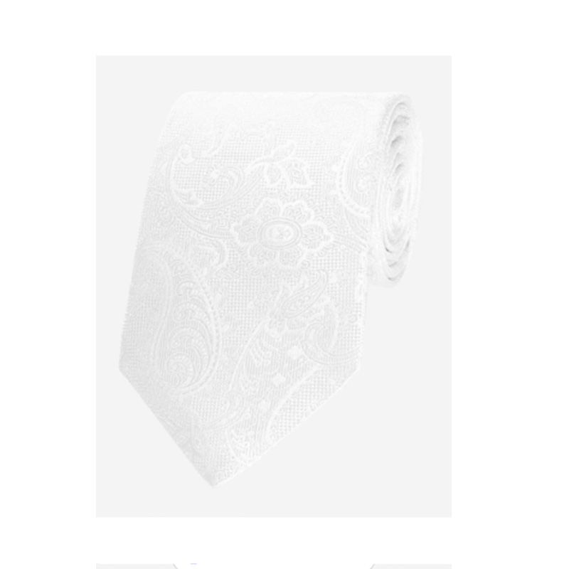 Gitman White Woven Paisley Neat Silk Tie
