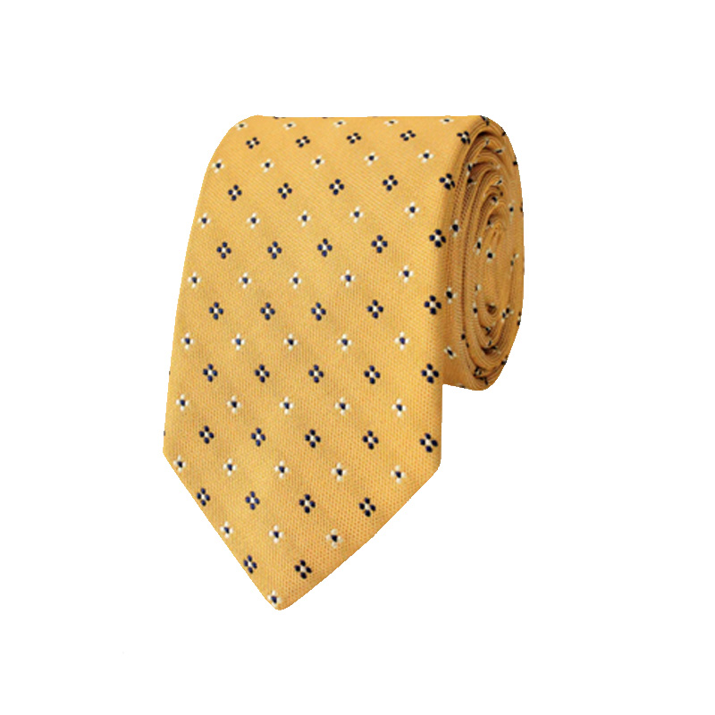 Gitman Gold Woven Neat Silk and Cotton Neck Tie