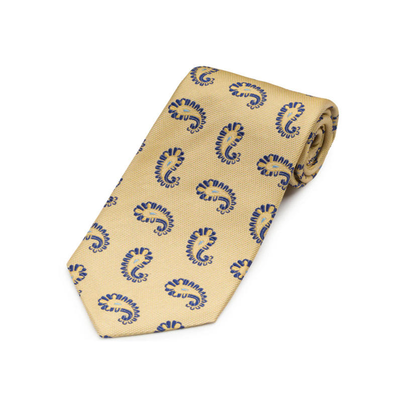 Gitman Gold Neat Paisley Woven Silk Tie